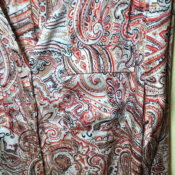 Chico’s paisley print long sleeve Satin Tunic size 2 12/14 - Picture 4 of 10